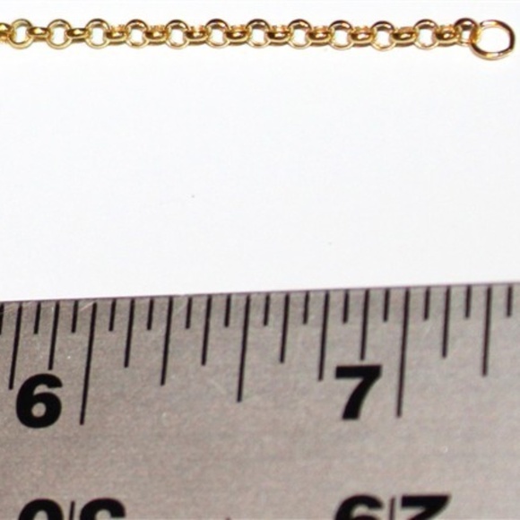 Solid 14K yellow gold marked 14K thick heart charm Bracelet - Picture 3 of 4